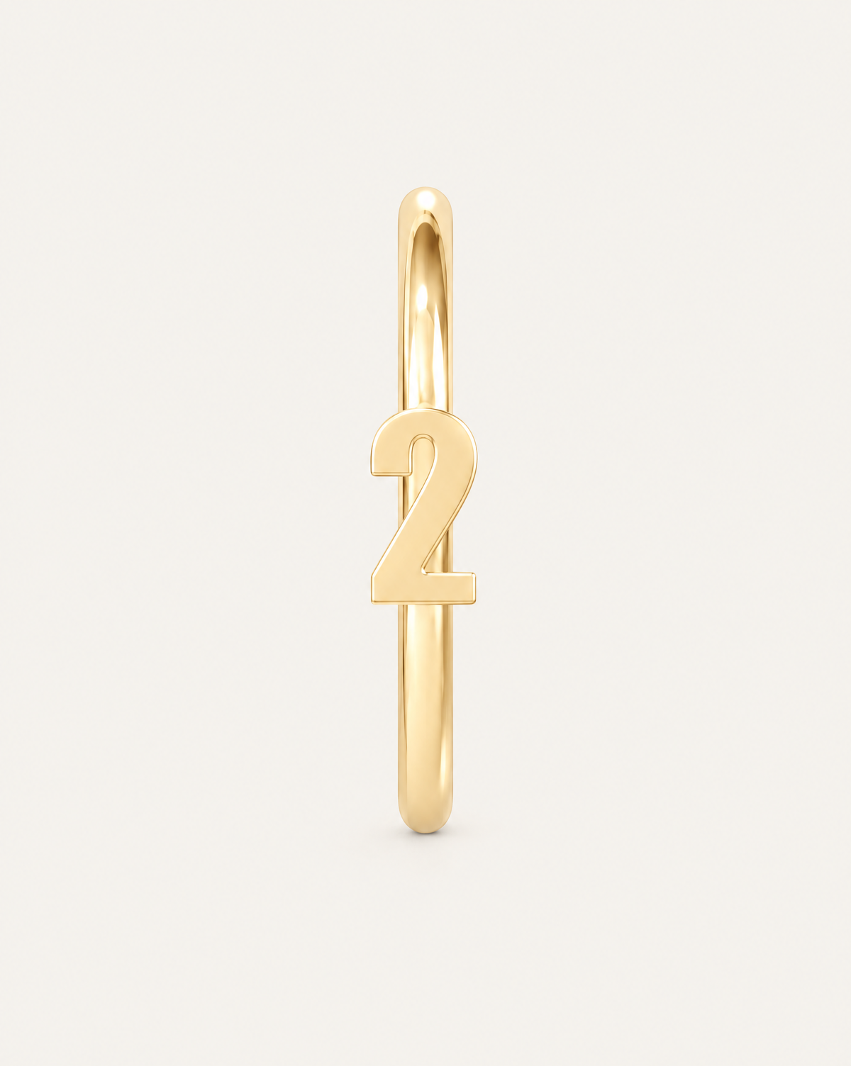 Personalised Single Digit 14ct Solid Gold Lobe Hoop Earring