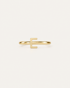 Personalised Single Letter 14ct Solid Gold Helix Hoop