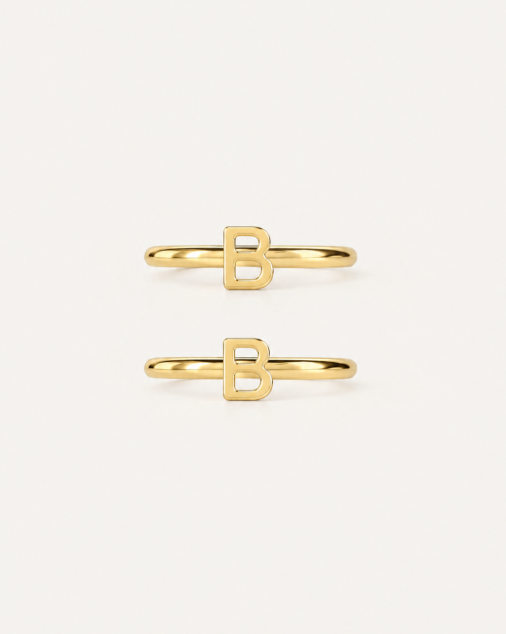 Personalised Single Letter 14ct Solid Gold Helix Hoop