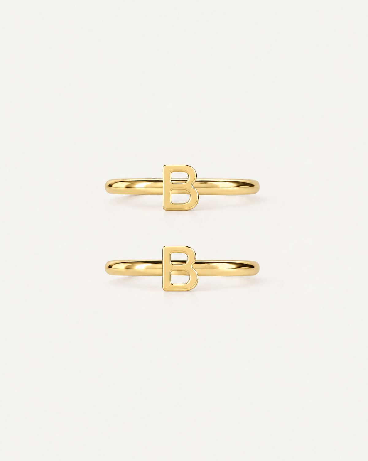 Personalised Single Letter 14ct Solid Gold Helix Hoop