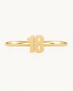 Personalised Double Digits 14ct Solid Gold Conch Ring
