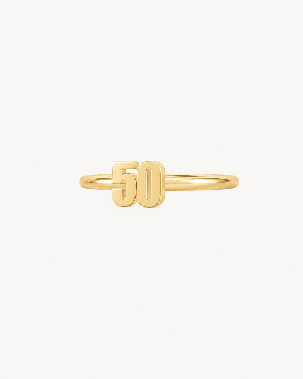 Personalised Double Digits 14ct Solid Gold Conch Ring