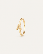 Personalised Single Letter 14ct Solid Gold Lobe Hoop Earring