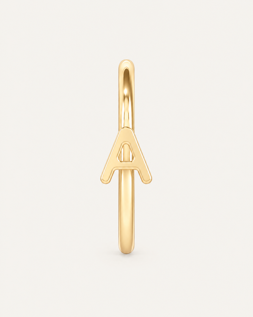 Personalised Double Letters 14ct Solid Gold Lobe Hoop Earring