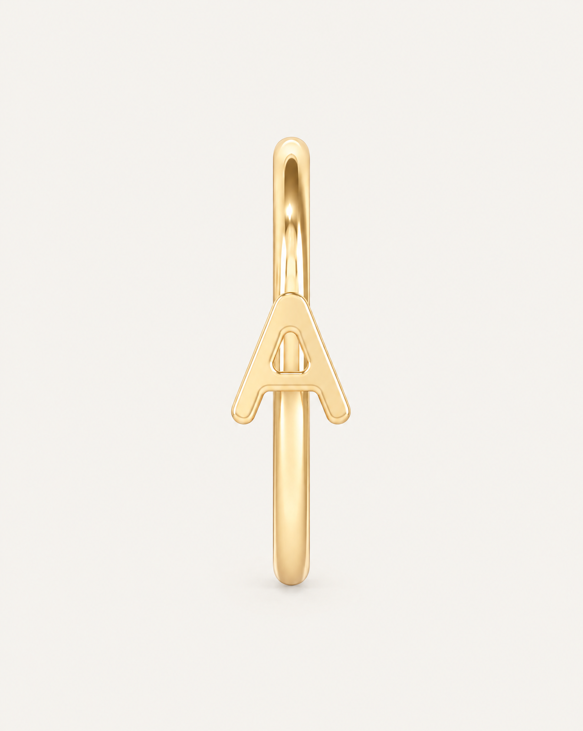 Personalised Double Letters 14ct Solid Gold Lobe Hoop Earring