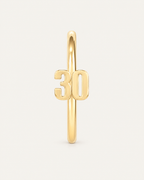 Personalised Double Digits 14ct Solid Gold Lobe Hoop Earring