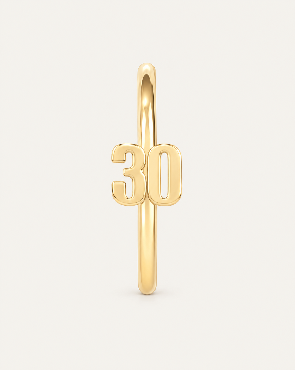Personalised Double Digits 14ct Solid Gold Lobe Hoop Earring