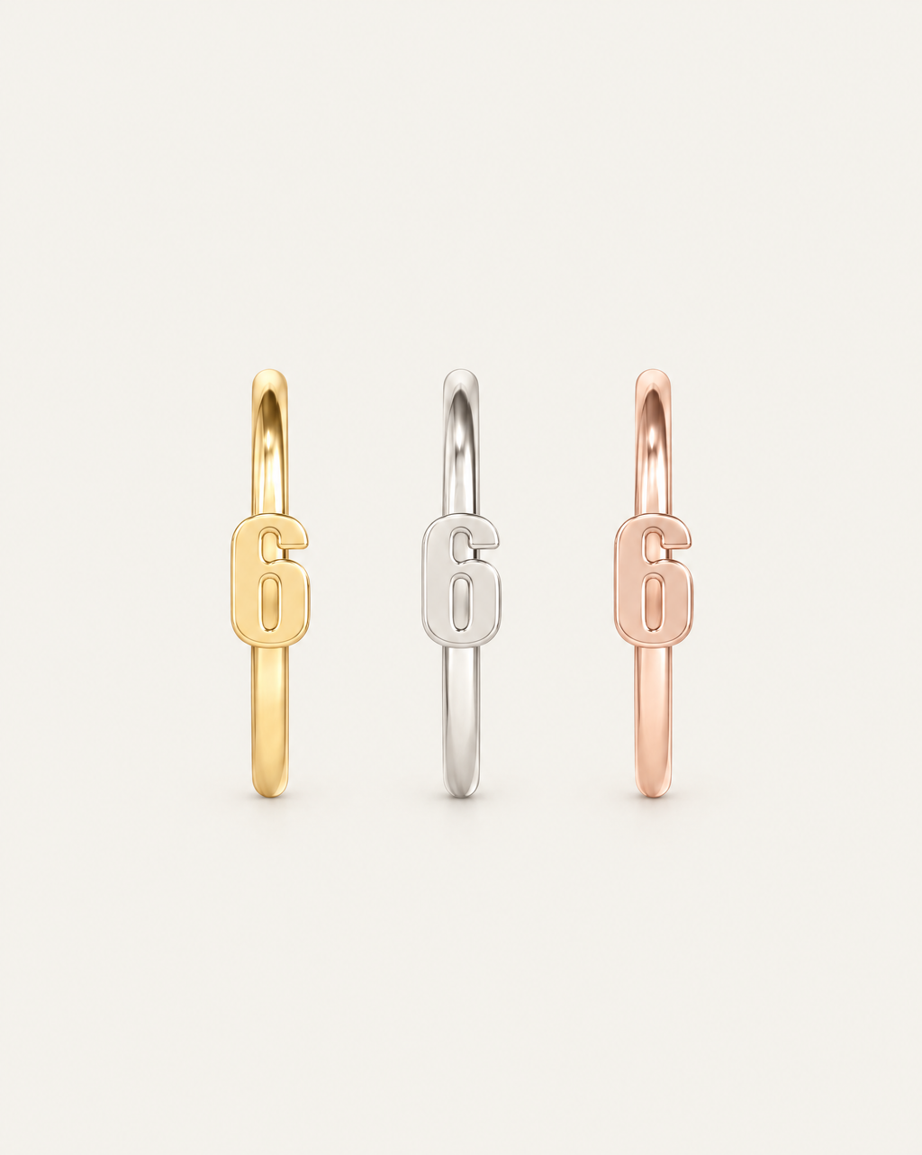 Personalised Double Digits 14ct Solid Gold Lobe Hoop Earring