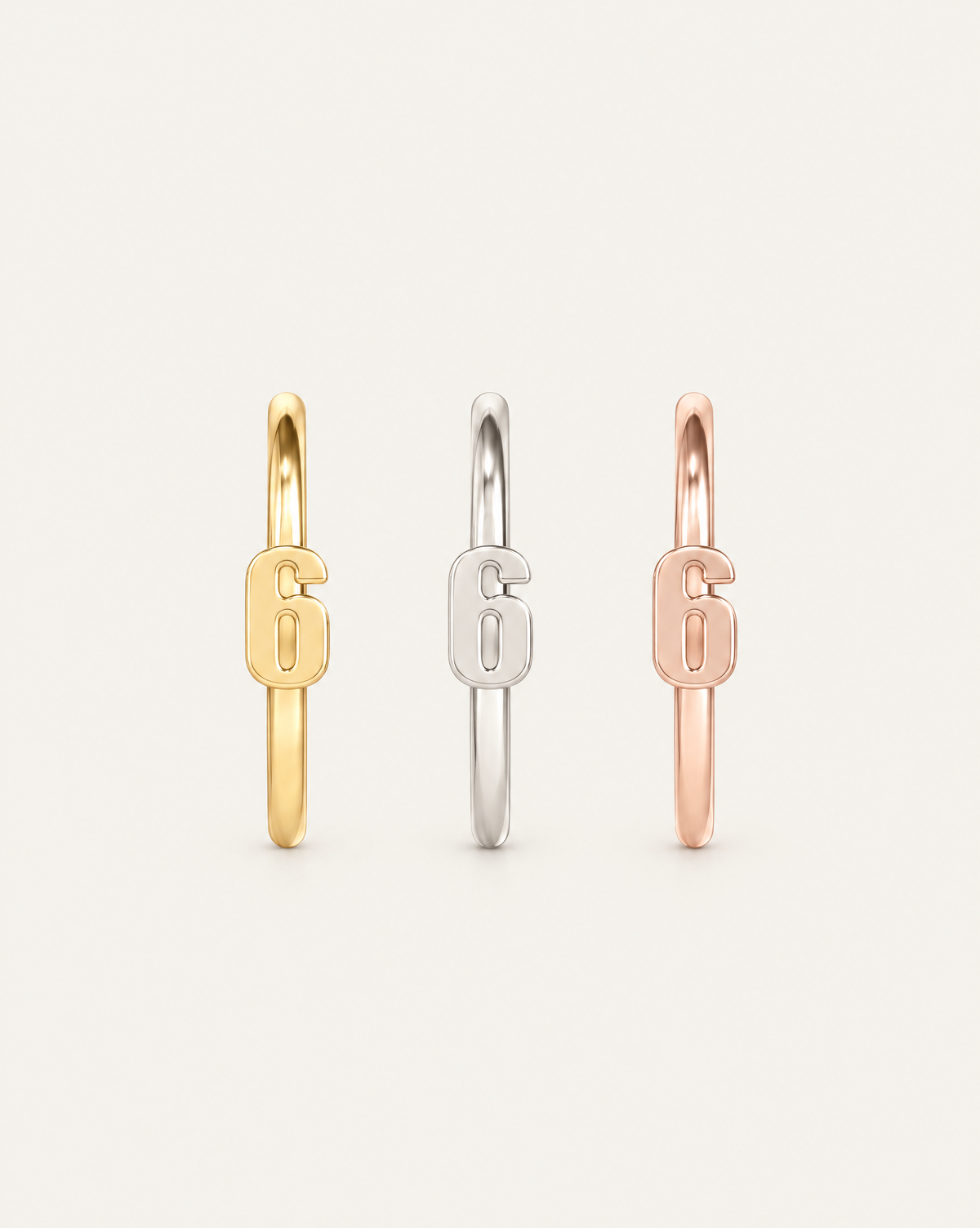 Personalised Double Digits 14ct Solid Gold Lobe Hoop Earring