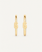 Personalised Double Digits 14ct Solid Gold Lobe Hoop Earring