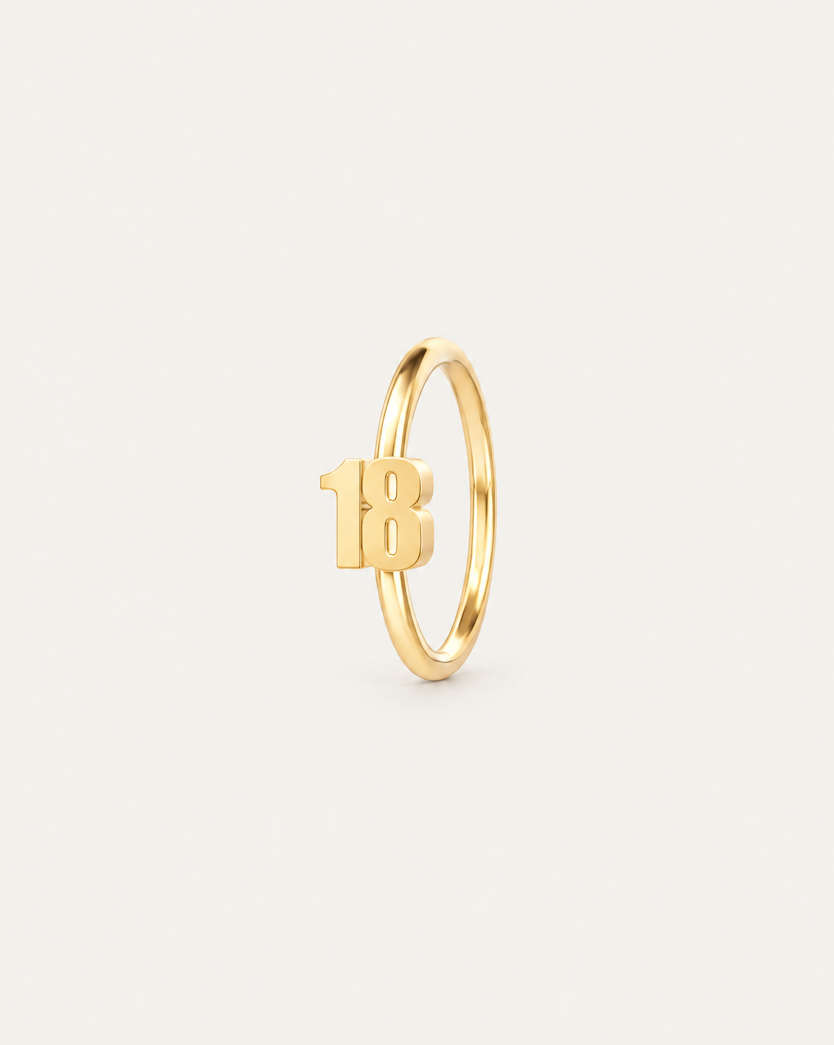 Personalised Double Digits 14ct Solid Gold Lobe Hoop Earring