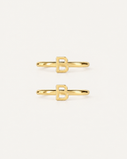 Personalised Double Letters 14ct Solid Gold Helix Hoop