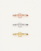 Personalised Double Letters 14ct Solid Gold Helix Hoop