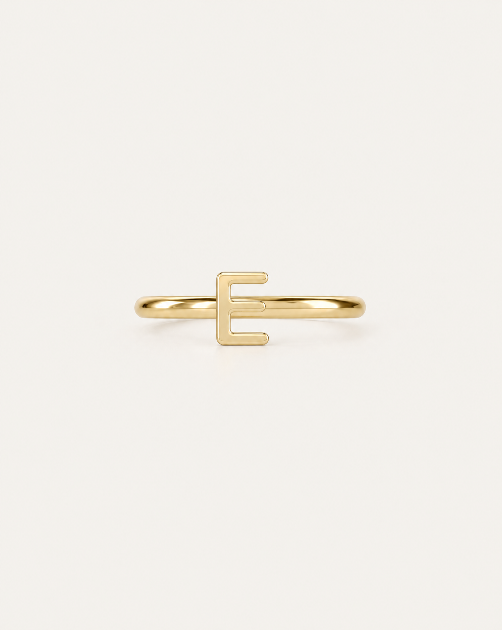 Personalised Single Letter 14ct Solid Gold Conch Ring