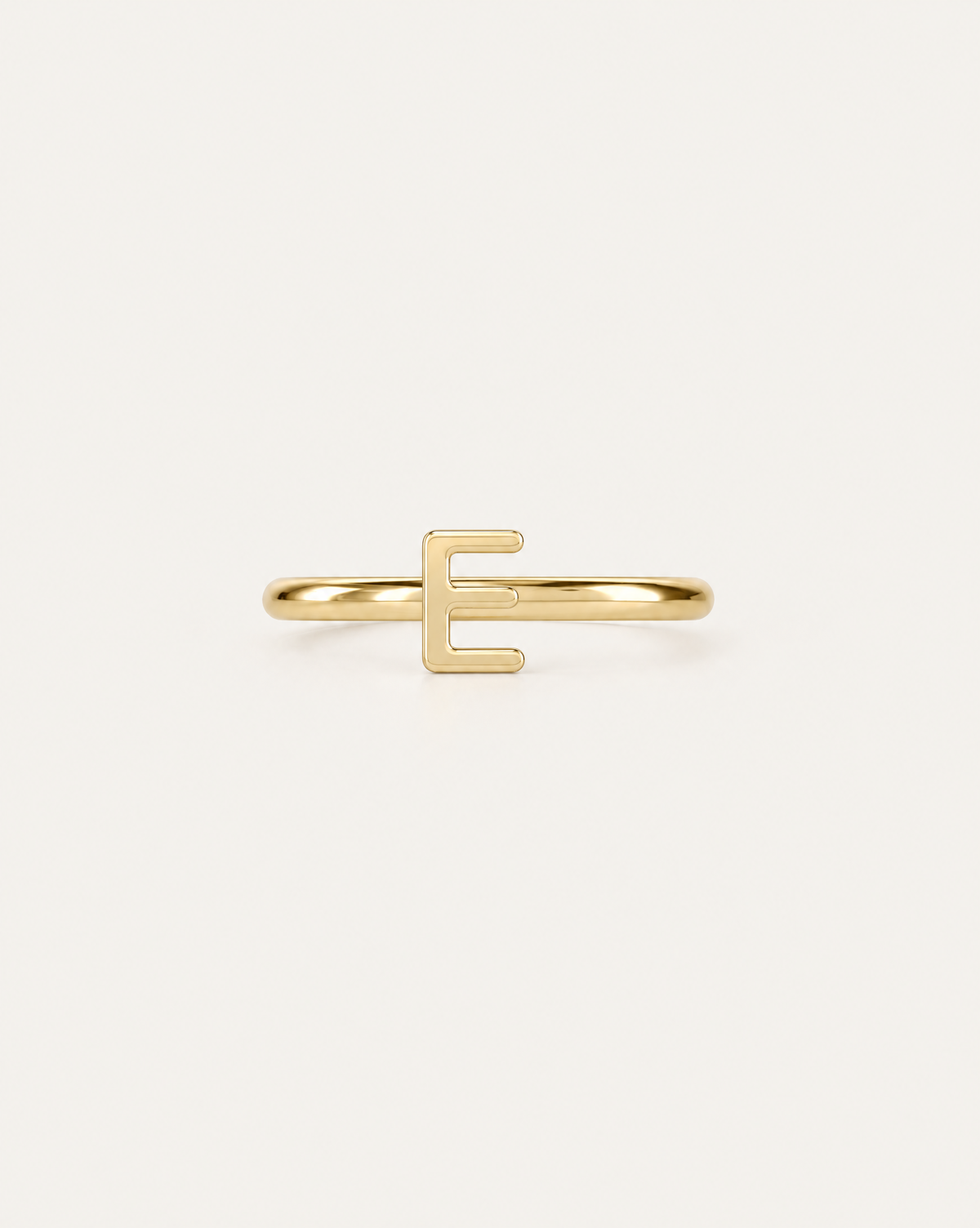 Personalised Single Letter 14ct Solid Gold Conch Ring