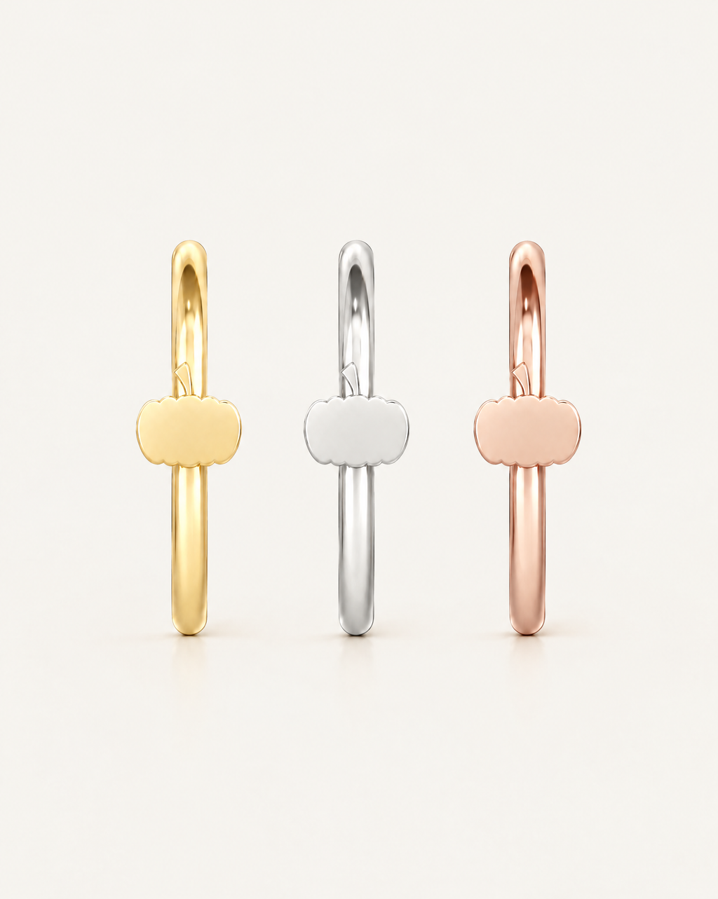 Pumpkin 14ct Solid Gold Lobe Hoop Earring