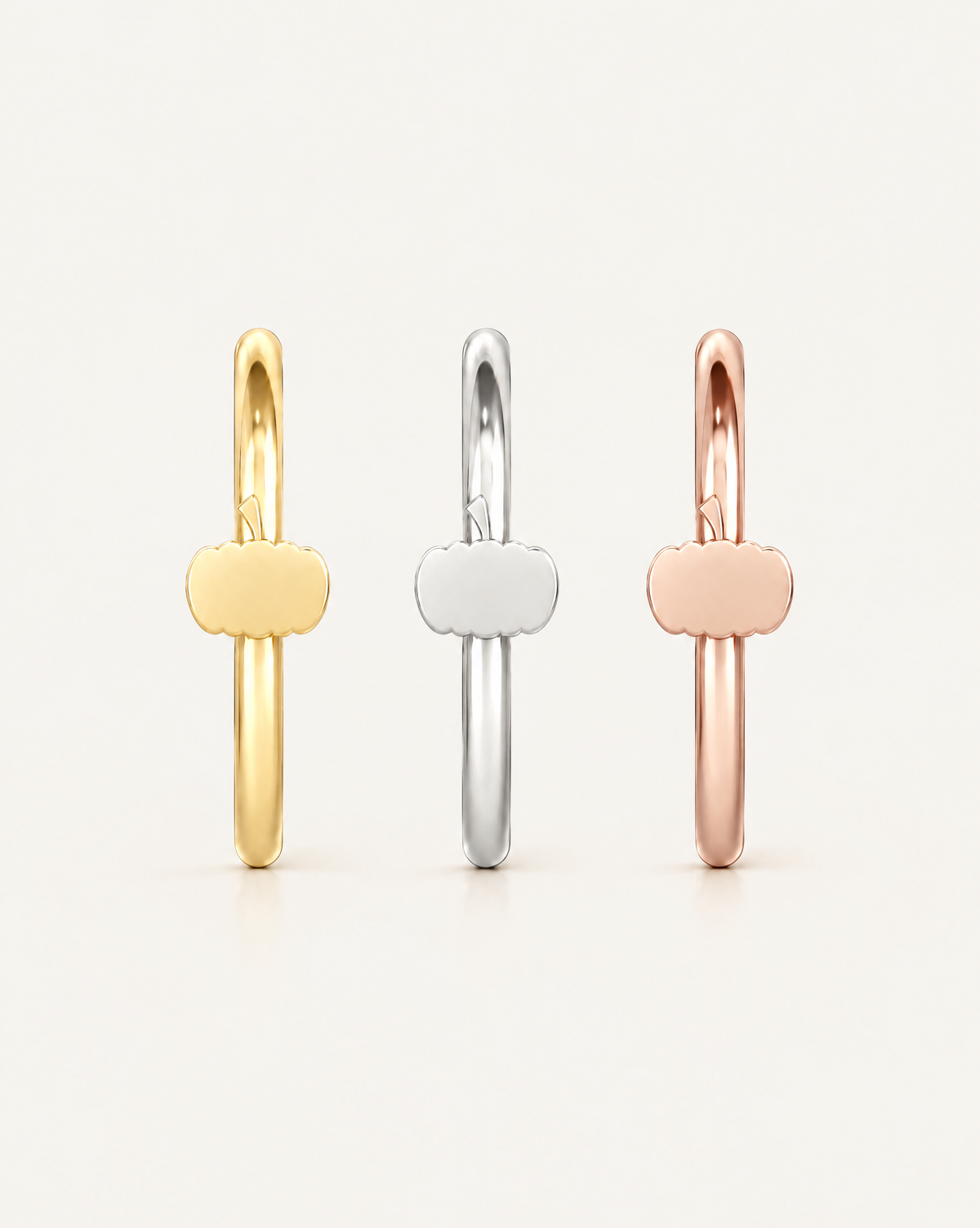 Pumpkin 14ct Solid Gold Lobe Hoop Earring