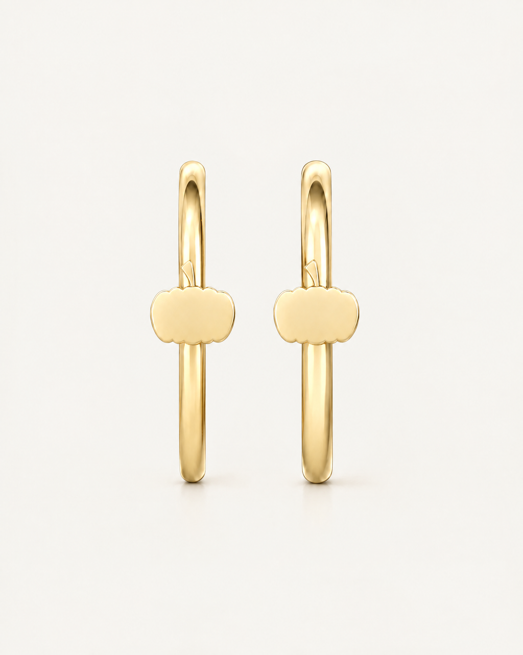 Pumpkin 14ct Solid Gold Lobe Hoop Earring