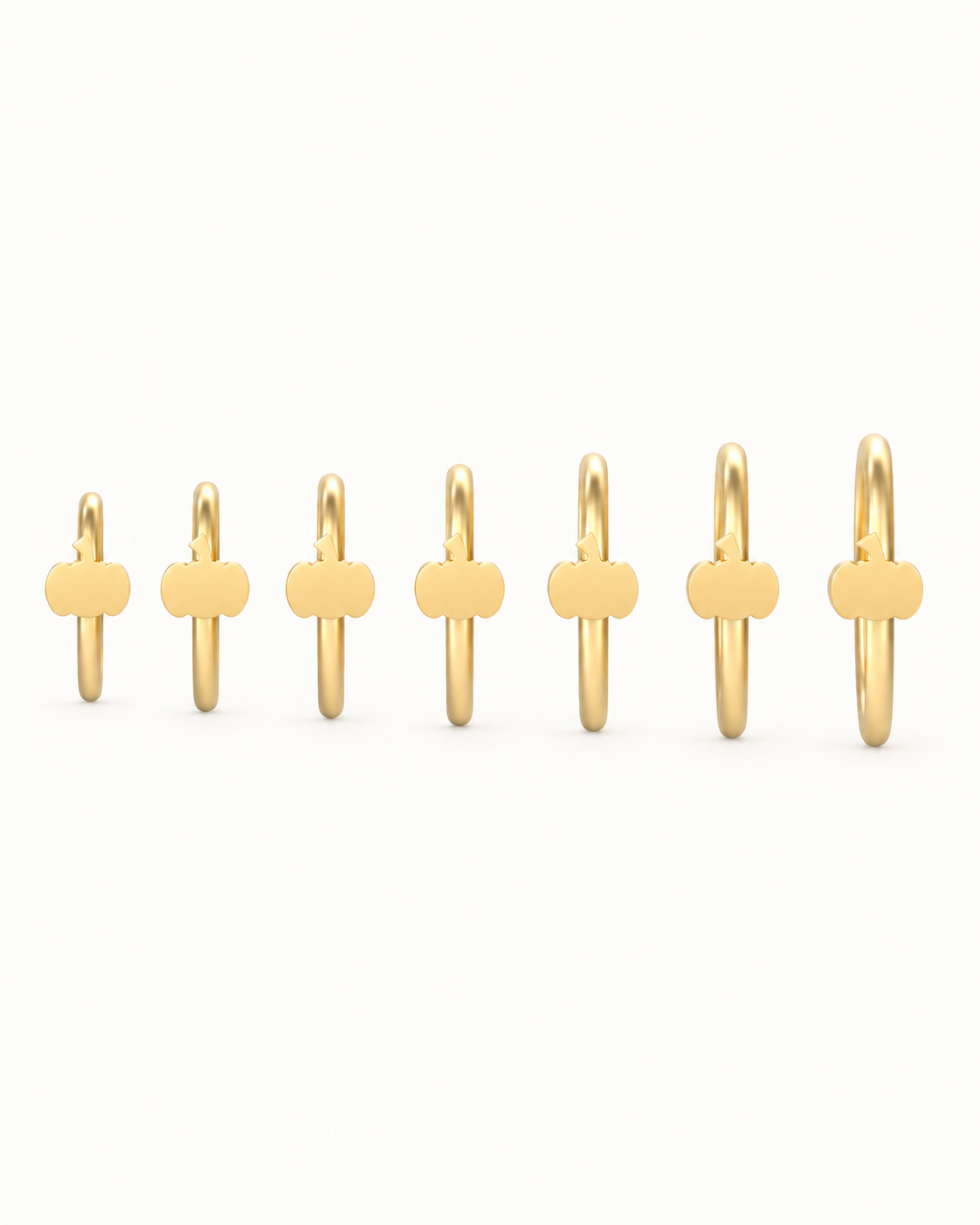 Pumpkin 14ct Solid Gold Lobe Hoop Earring