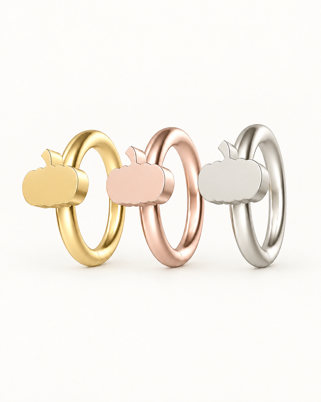 Pumpkin 14ct Solid Gold Rook Hoop