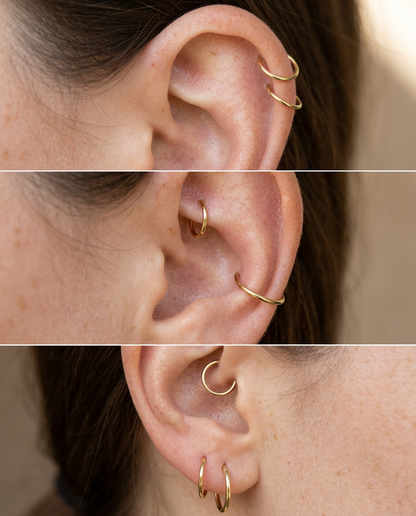 14K Solid Gold Conch Piercing Ring