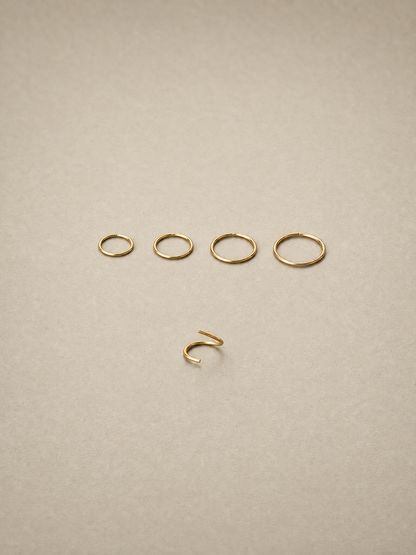 14K Solid Gold Conch Piercing Ring