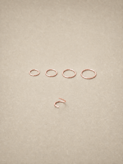 5.5mm Gold Seamless Hoop ,14K soild gold seamless ring from stepoy , yellow gold and rose gold color , good for tragus , helix piercing 