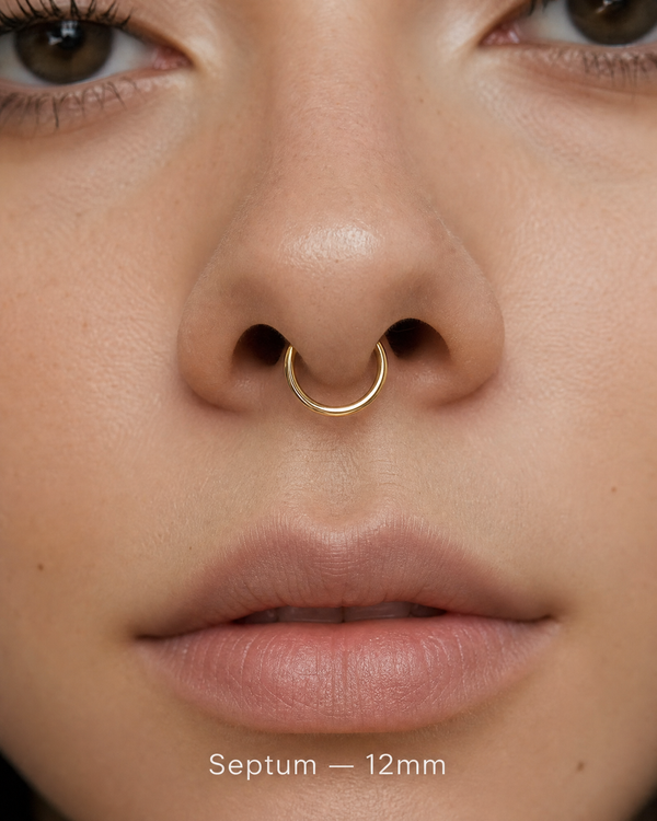 12mm 14K gold seamless septum ring