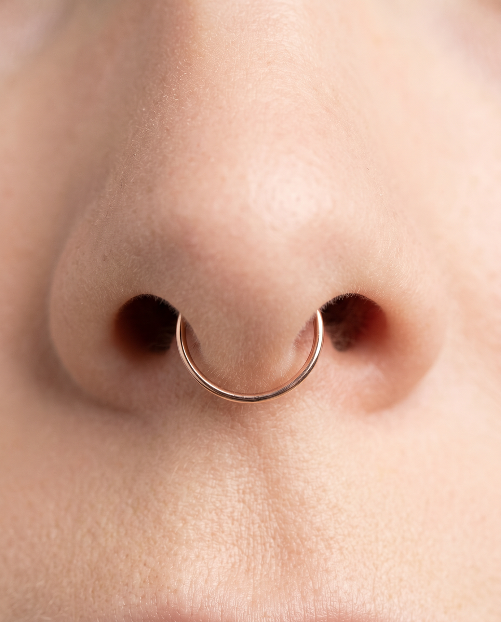 14ct soild gold seamless ring for nose and ear piercing , 10.5mm Gold Seamless Hoop ,yellow gold color and rose gold color , stepoy gold ring for septum