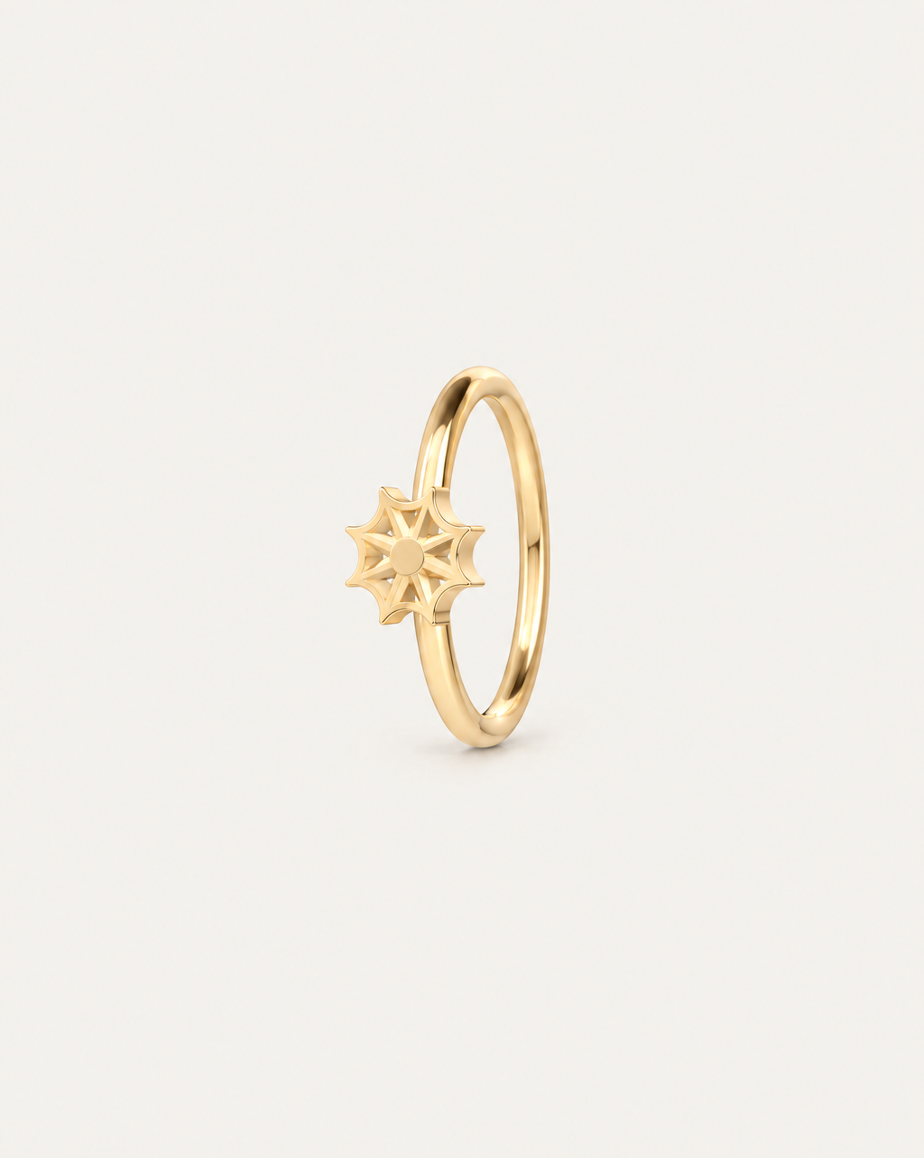 Spider Web 14ct Solid Gold Lobe Hoop Earring