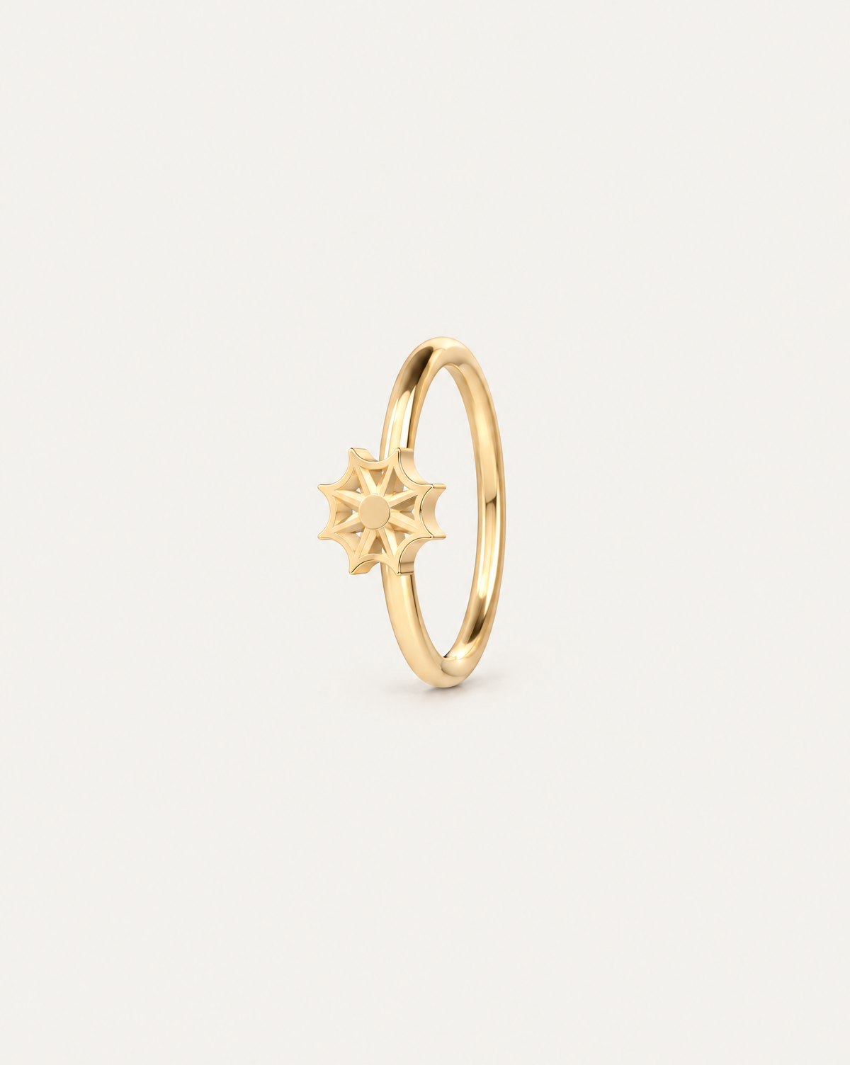 Spider Web 14ct Solid Gold Lobe Hoop Earring