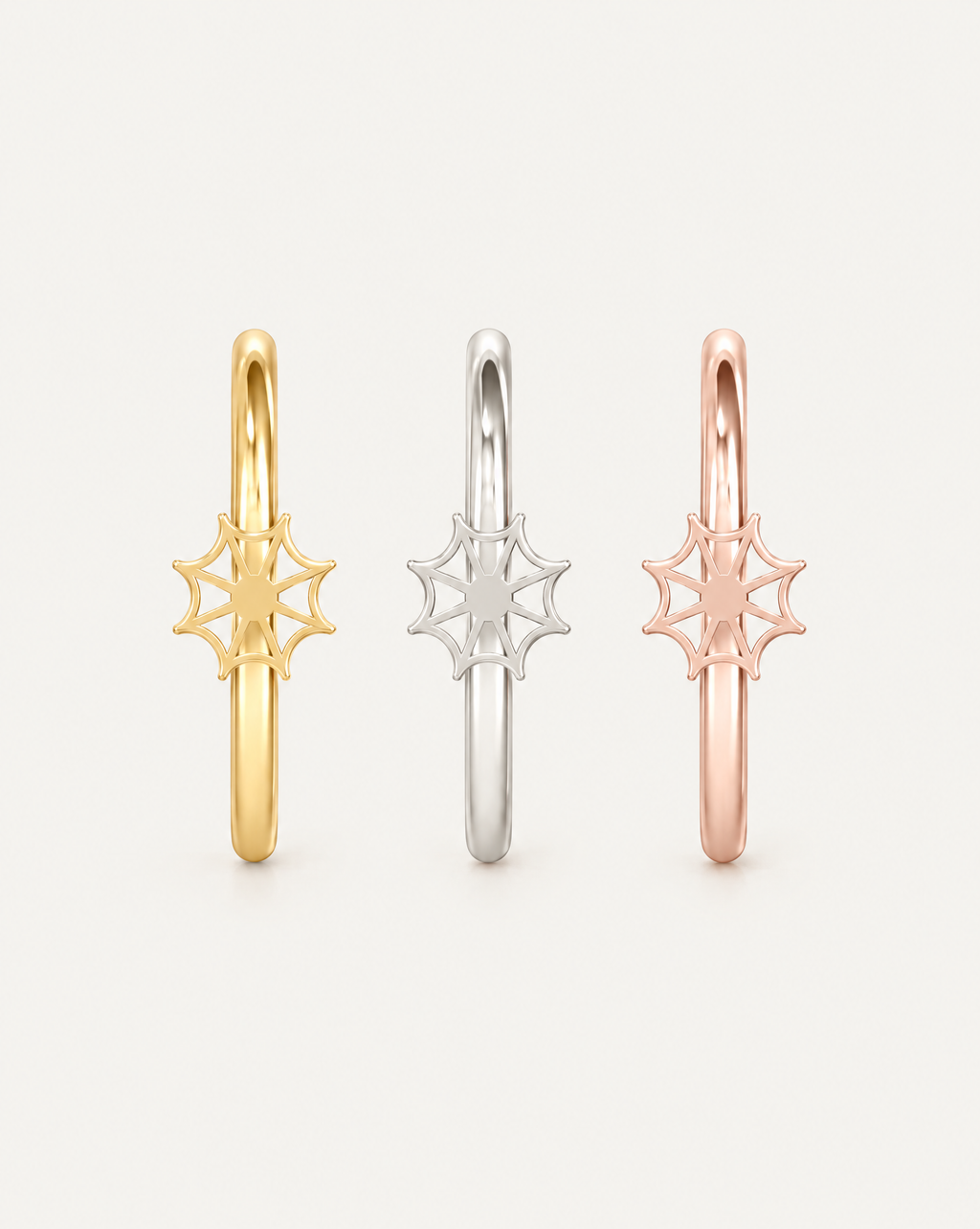Spider Web 14ct Solid Gold Tragus Ring