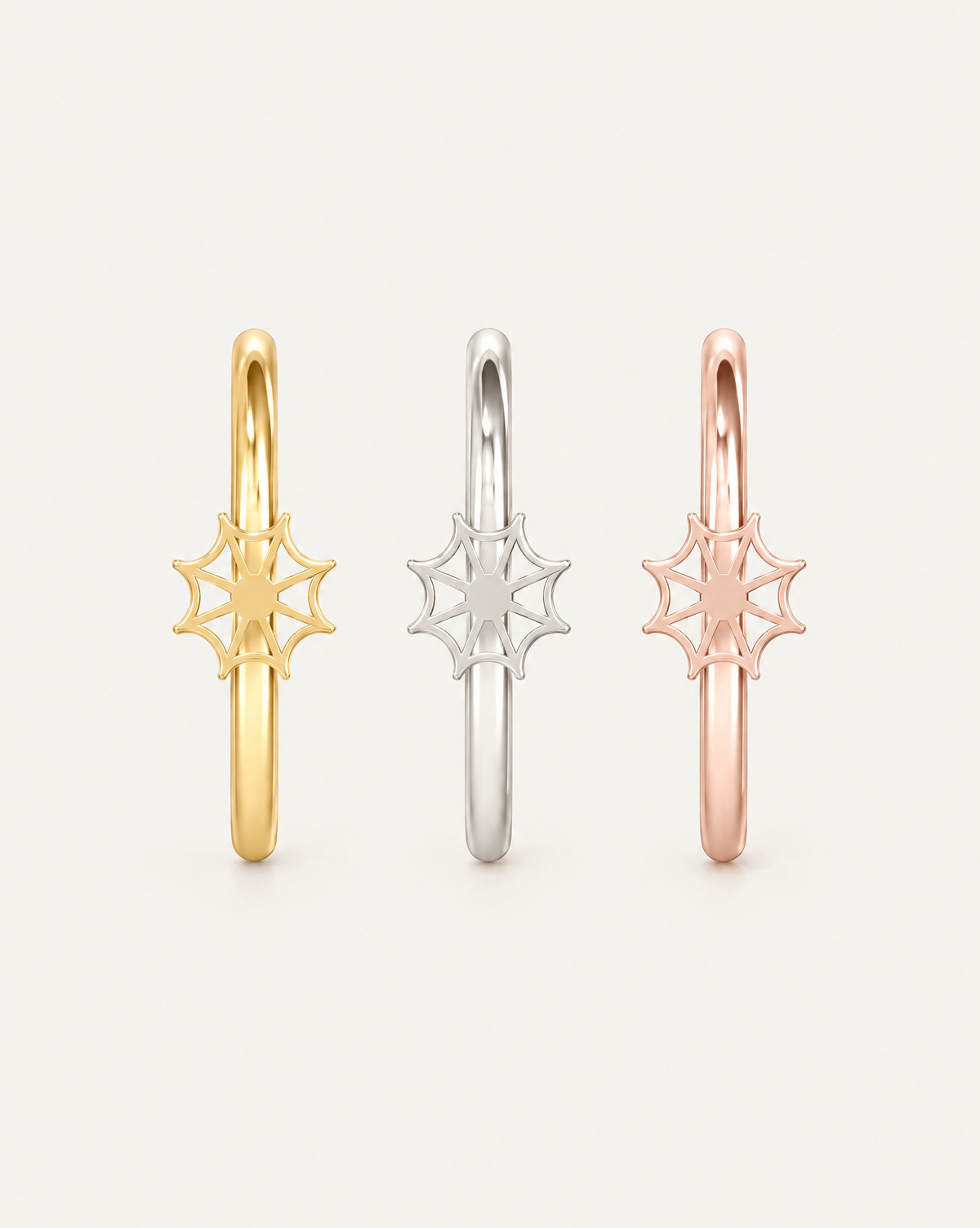Spider Web 14ct Solid Gold Tragus Ring