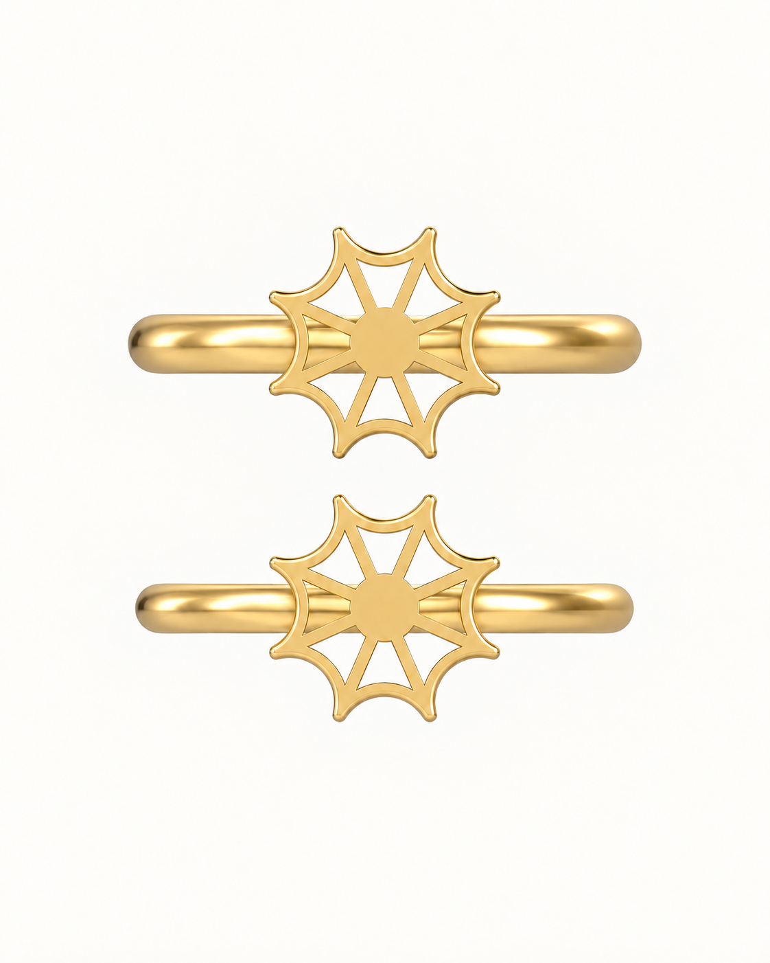 Spider Web 14ct Solid Gold Conch Ring