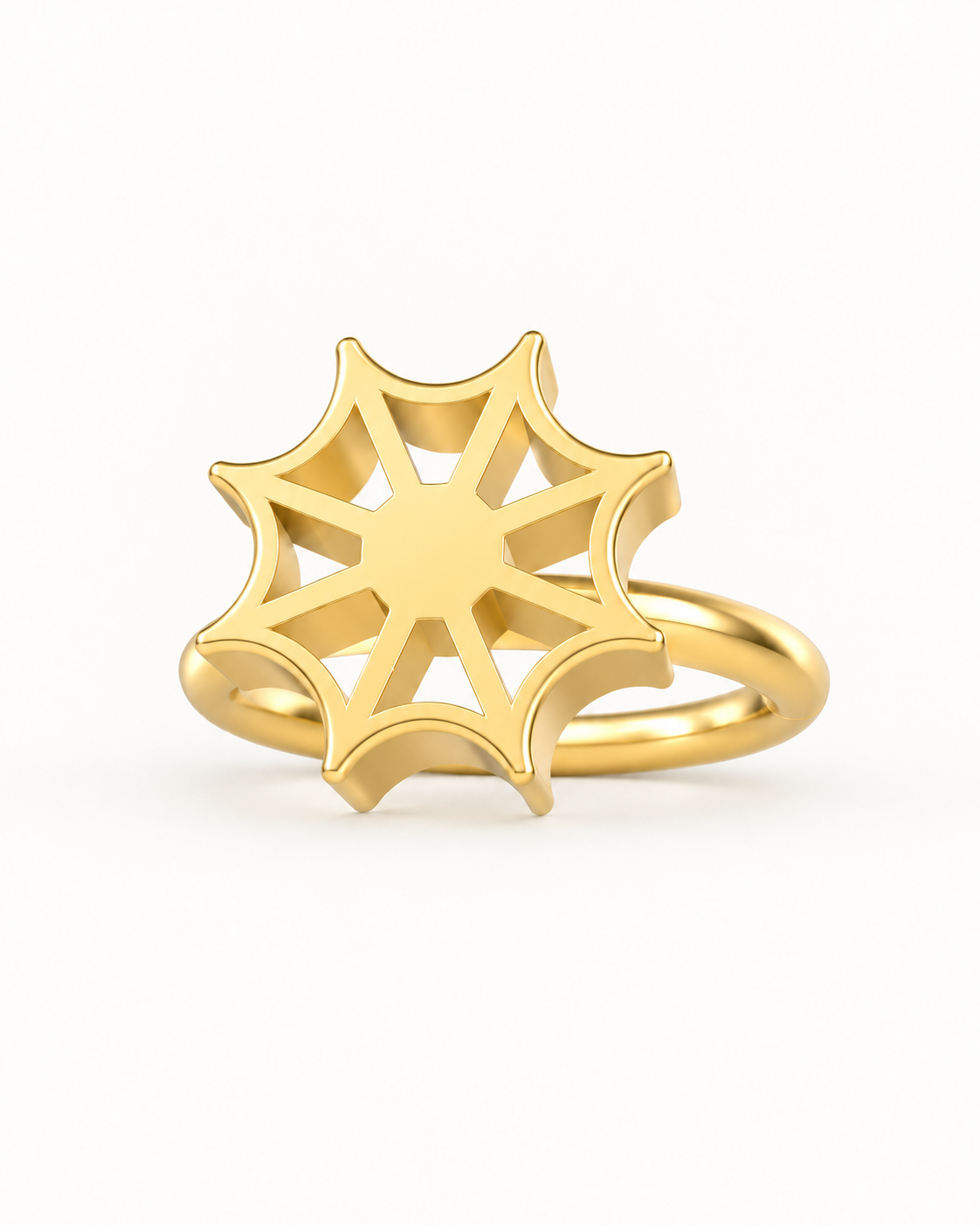 Spider Web 14ct Solid Gold Helix Hoop