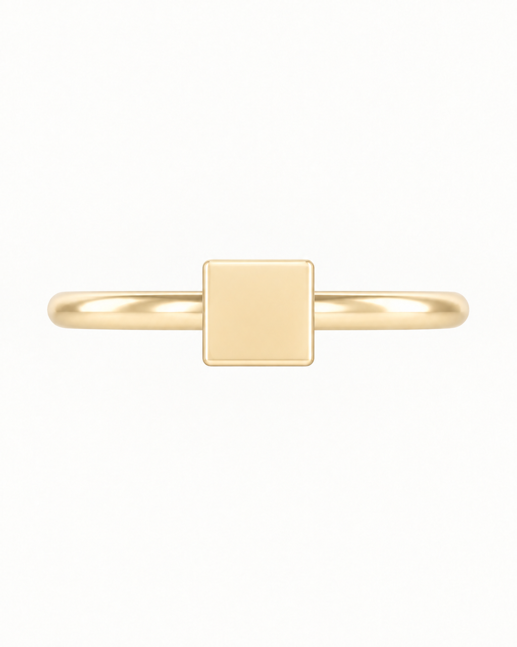 Square 14ct Solid Gold Conch Ring