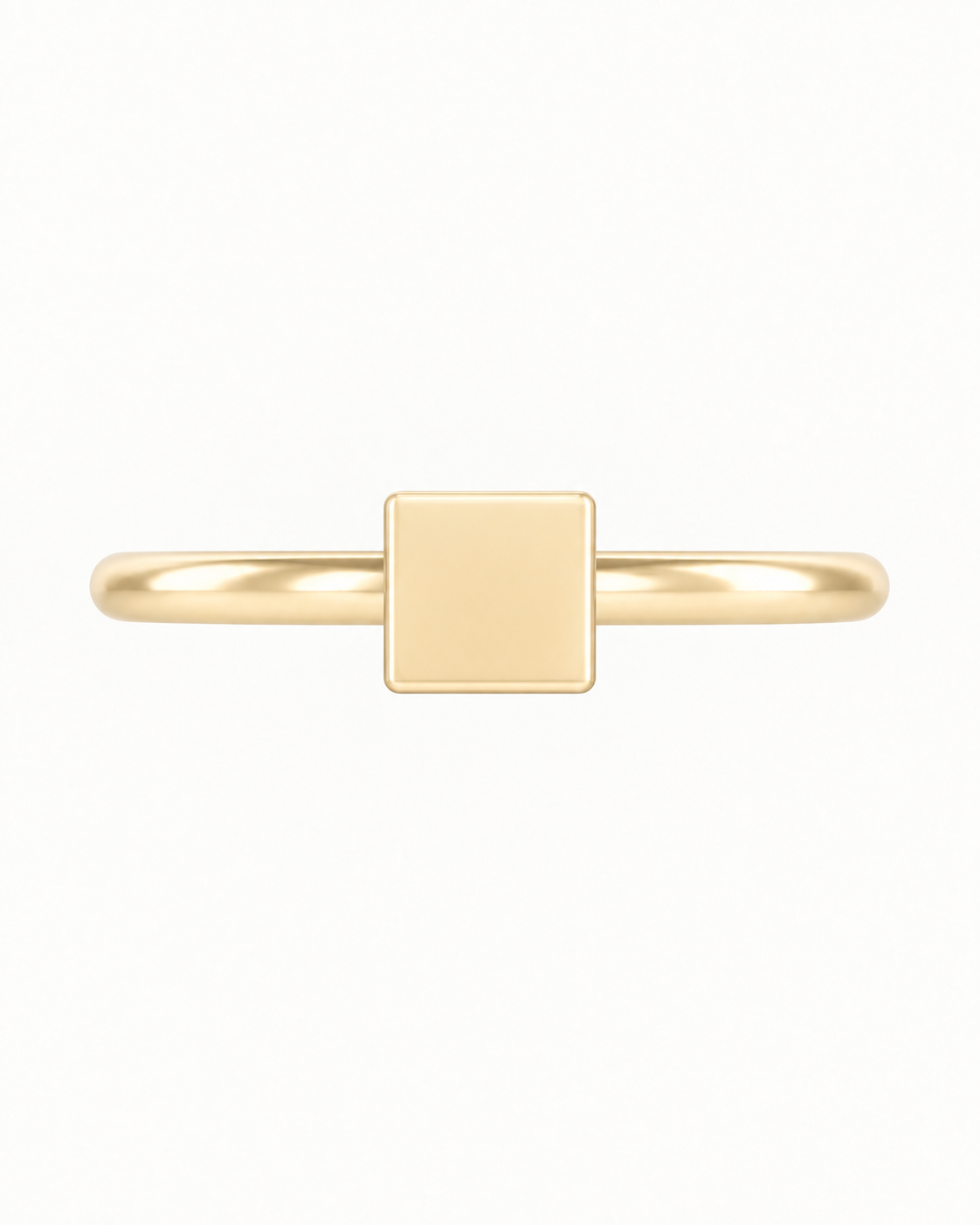 Square 14ct Solid Gold Conch Ring