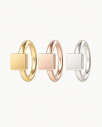 Square 14ct Solid Gold Rook Hoop