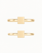 Square 14ct Solid Gold Helix Hoop