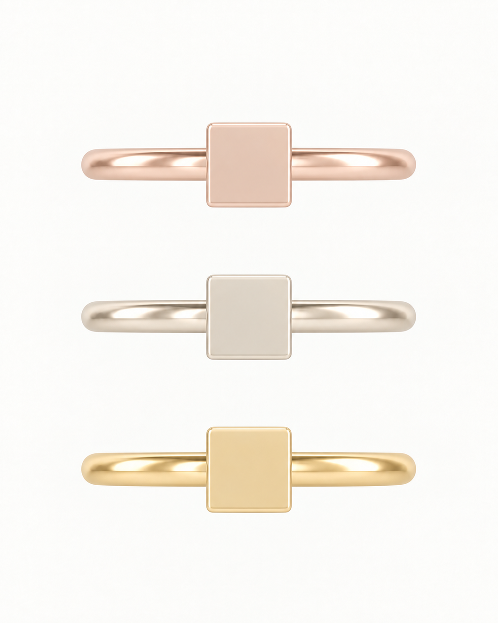 Square 14ct Solid Gold Helix Hoop