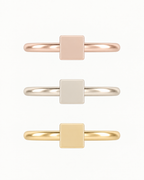 Square 14ct Solid Gold Helix Hoop