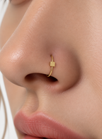 Square 14ct Solid Gold Nostril Ring