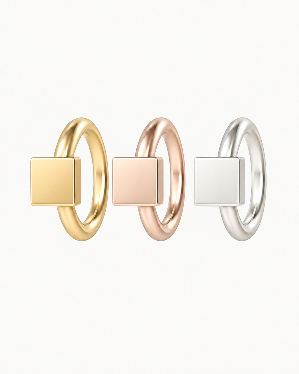 Square 14ct Solid Gold Nostril Ring