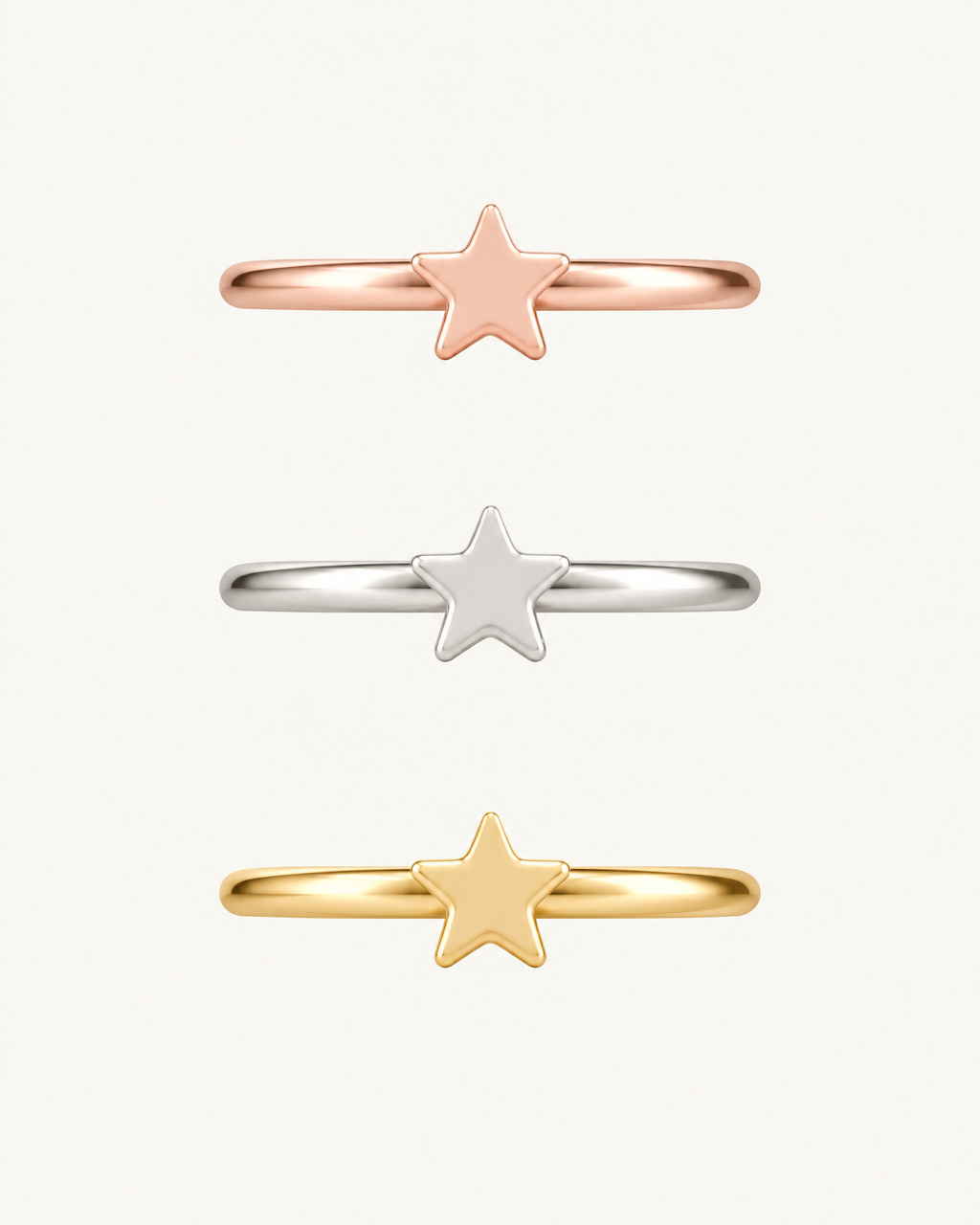 Star 14ct Solid Gold Conch Ring