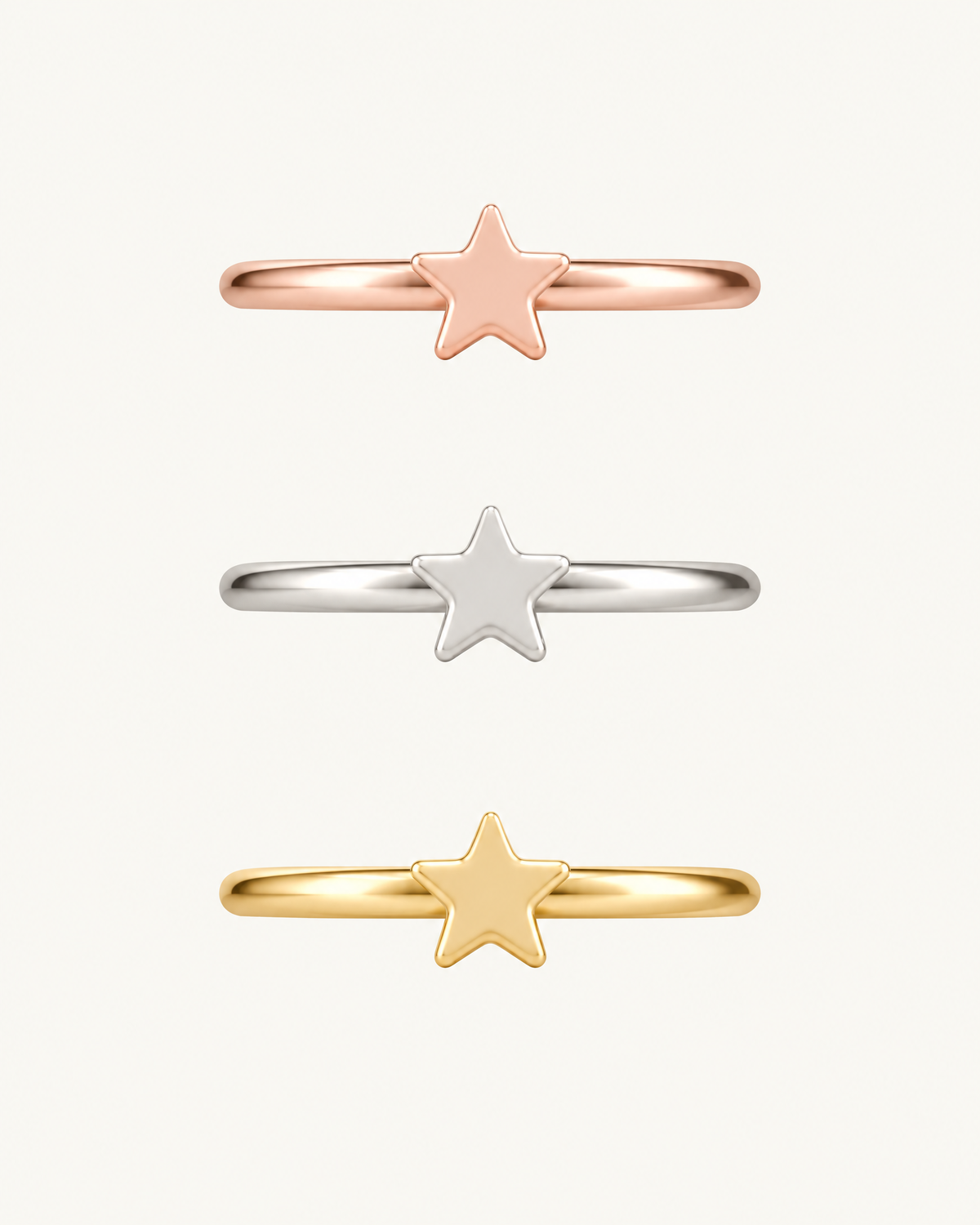 Star 14ct Solid Gold Helix Hoop