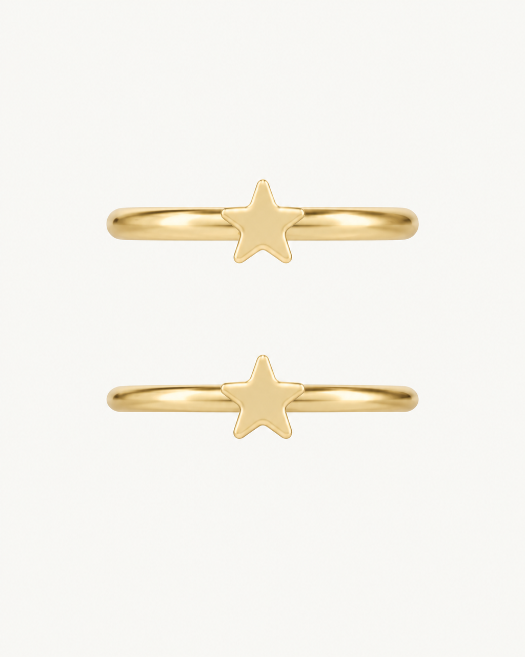 Star 14ct Solid Gold Helix Hoop