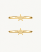 Star 14ct Solid Gold Helix Hoop