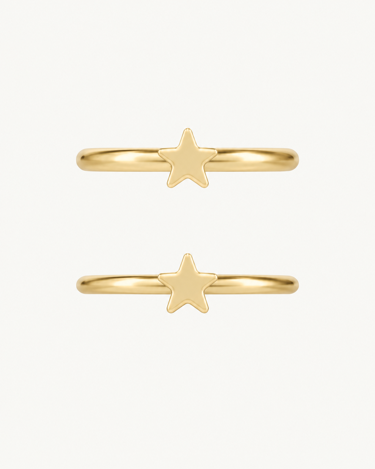 Star 14ct Solid Gold Helix Hoop