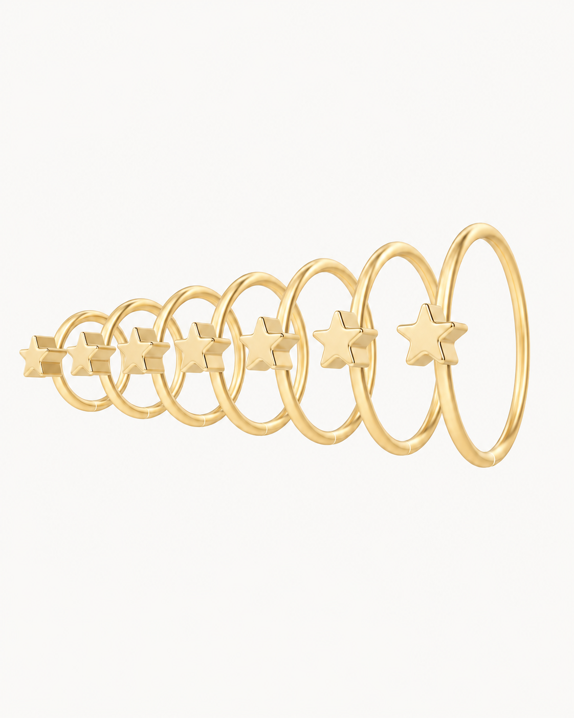 Star 14ct Solid Gold Lobe Hoop Earring