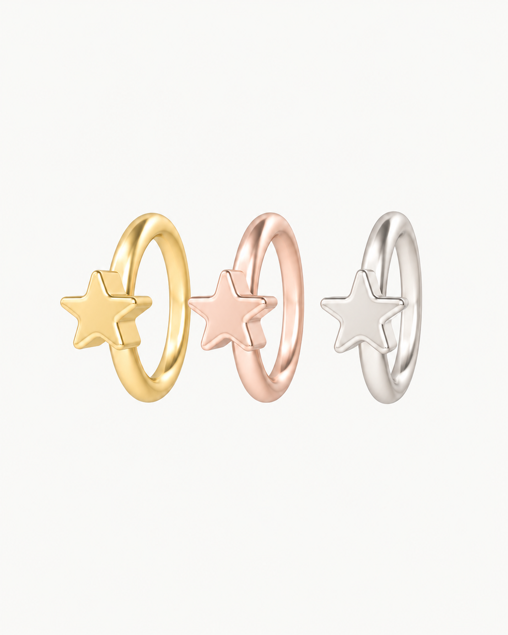 Star 14ct Solid Gold Nostril Ring